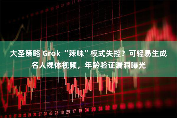 大圣策略 Grok “辣味”模式失控？可轻易生成名人裸体视频，年龄验证漏洞曝光