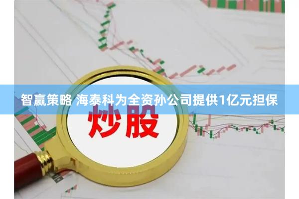 智赢策略 海泰科为全资孙公司提供1亿元担保